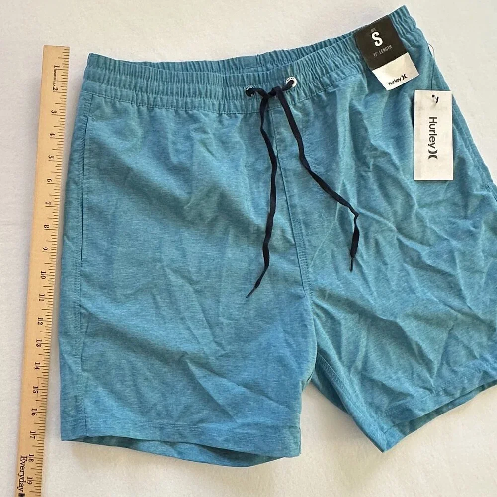 Hurley One & Only Crossdye 17" Volley Shorts Blue Mens Size S NWT - Picture 6 of 11